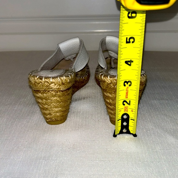 Burberry White Leather Espadrille Thong Wedge Sandals Size 7.5 Europe Size 38 - Picture 7 of 10